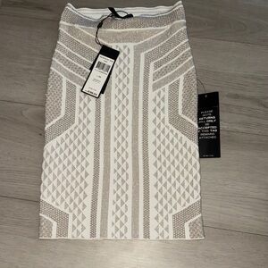 BCBGMAXAZRIA "Josa" Jacquard Knit Pencil Skirt XS Gardenia Combo NWT